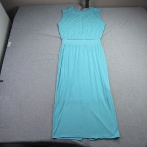 Athleta Dress Womens XS Turquoise Blue Santorini Cinch Sleeveless Maxi Lined